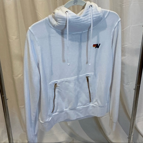 Aviator Nation Tops - Aviator Nation Unisex Ninja Pullover Hoodie, White, Size S